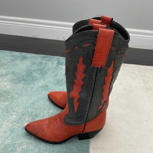 Maine Woods Kids Cowboy Boots - Red and Gray - Picture 5 of 7